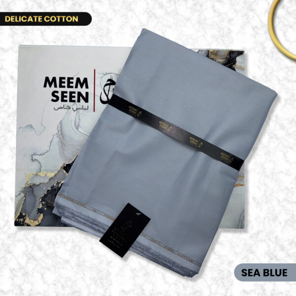 Delicate Cotton Sea Blue Meem Seen