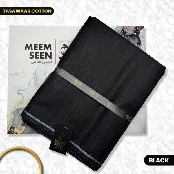 Black Tasawar Cotton Meem Seen