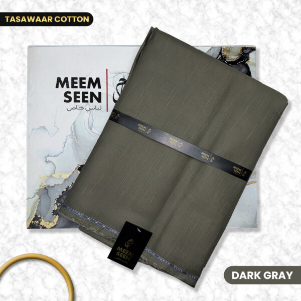 Dark Gray Tasawar Cotton Meem Seen